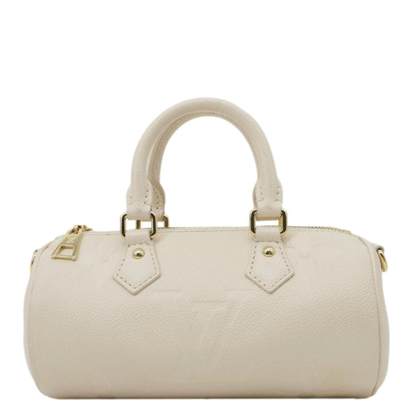 LOUIS VUITTON Papillon BB Monogram Empreinte Leather Shoulder Bag Off White