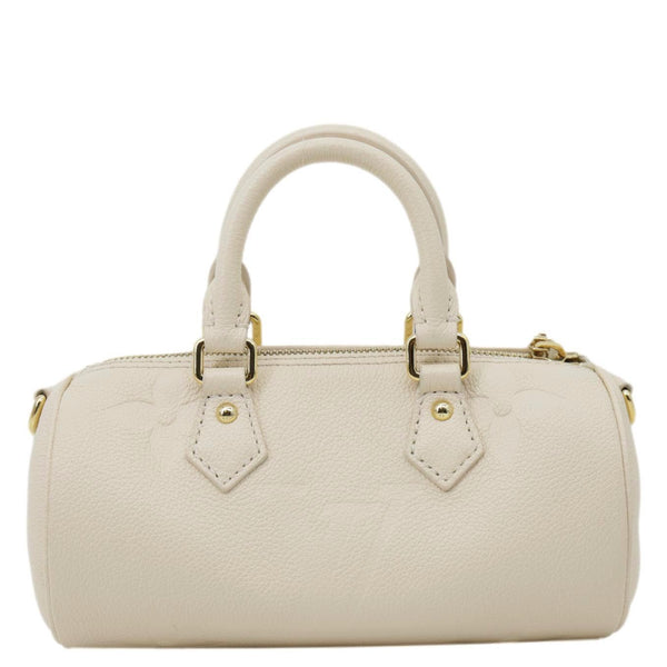 LOUIS VUITTON Papillon BB Monogram Empreinte Leather Shoulder Bag Off White