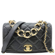 CHANEL Match Flap Small Quilted Lambskin Leather Crossbody Bag Black