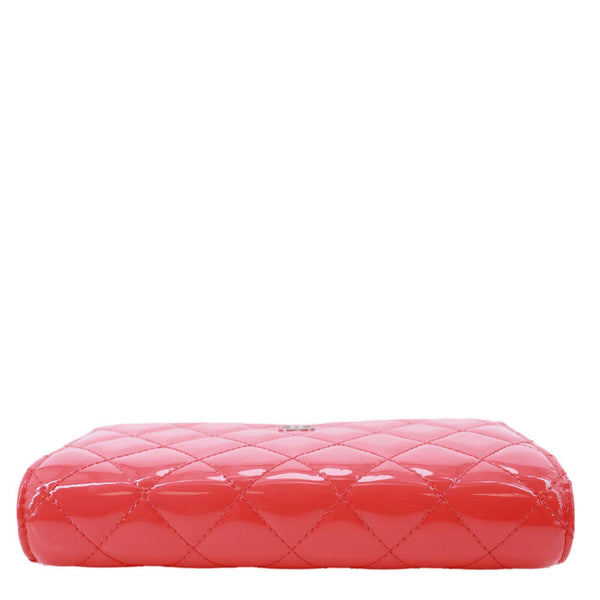 CHANEL WOC Quilted Patent Leather Crossbody Bag Pink