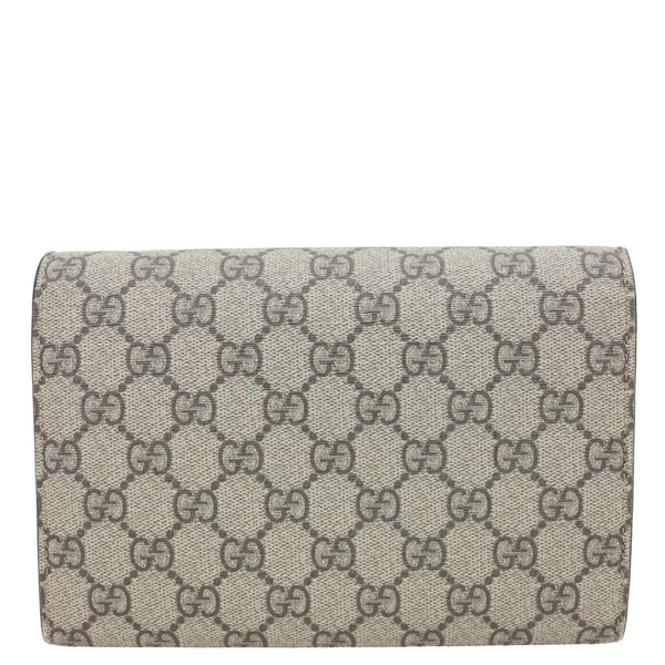 GUCCI Dionysus GG Supreme Canvas Chain Wallet Crossbody Bag Beige 401231