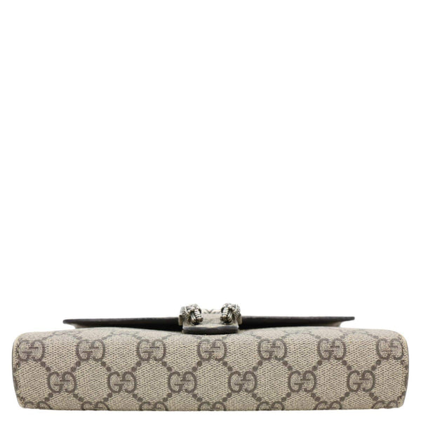 GUCCI Dionysus GG Supreme Canvas Chain Wallet Crossbody Bag Beige 401231