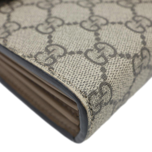 GUCCI Dionysus GG Supreme Canvas Chain Wallet Crossbody Bag Beige 401231