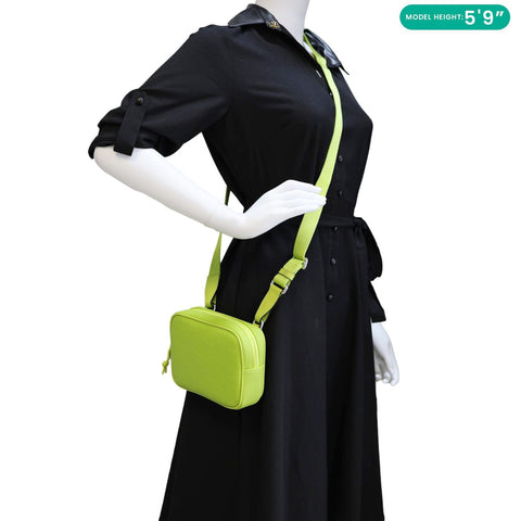 GUCCI Edge Mini GG Rubber Effect Crossbody Bag Green 834246