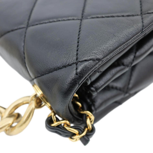 CHANEL Match Flap Small Quilted Lambskin Leather Crossbody Bag Black