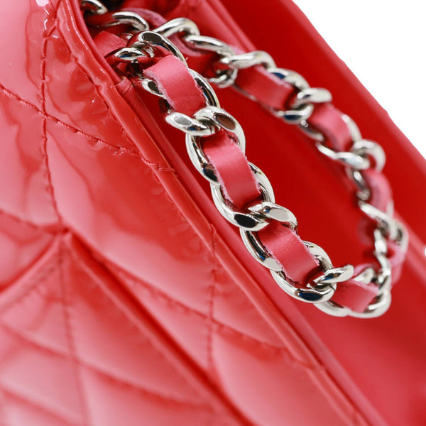 CHANEL WOC Quilted Patent Leather Crossbody Bag Pink