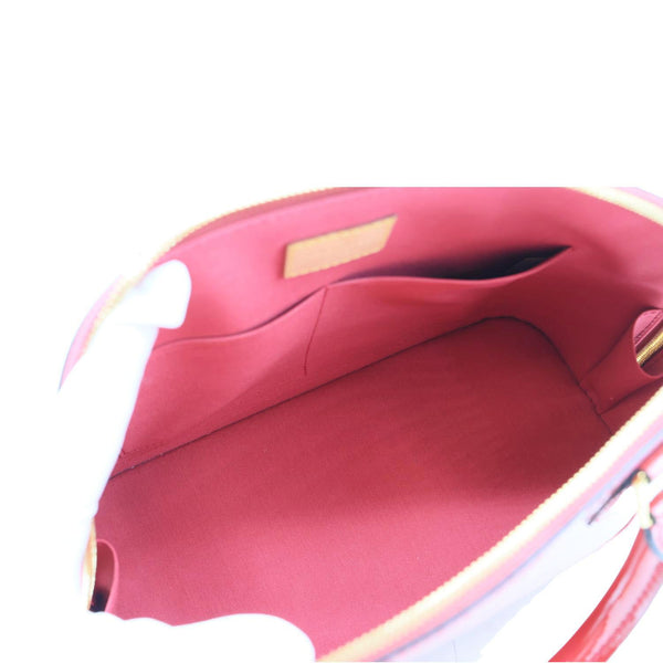 LOUIS VUITTON Alma PM Monogram Vernis Satchel Bag Red