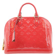 LOUIS VUITTON Alma PM Monogram Vernis Satchel Bag Red