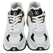 LOUIS VUITTON Run 55 Trainers Monogram Canvas Leather Sneakers White