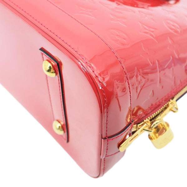 LOUIS VUITTON Alma PM Monogram Vernis Satchel Bag Red