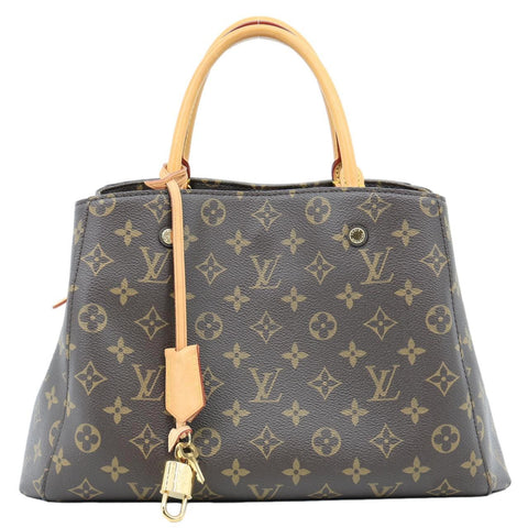 LOUIS VUITTON Montaigne MM Monogram Canvas Shoulder Bag Brown