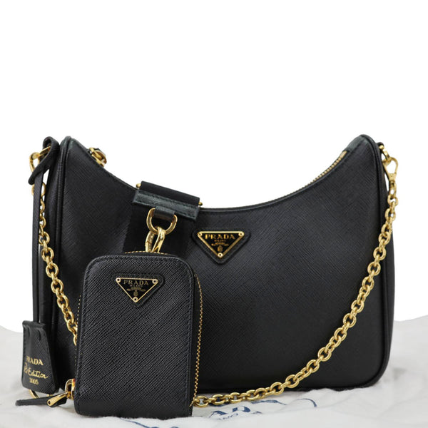 PRADA Re-Edition 2005 Saffiano Leather Shoulder Bag Black