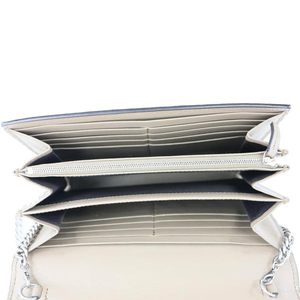 GUCCI Dionysus GG Supreme Canvas Chain Wallet Crossbody Bag Beige 401231