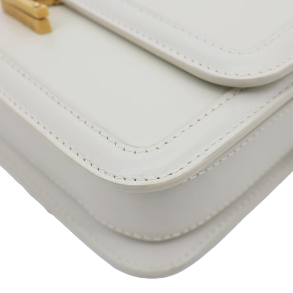YVES SAINT LAURENT Solferino Small Calfskin Leather Shoulder Bag Off White