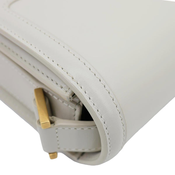 YVES SAINT LAURENT Solferino Small Calfskin Leather Shoulder Bag Off White