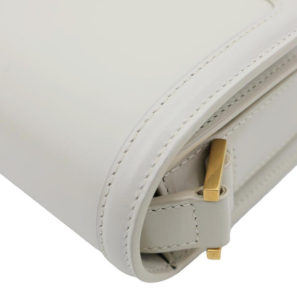 YVES SAINT LAURENT Solferino Small Calfskin Leather Shoulder Bag Off White