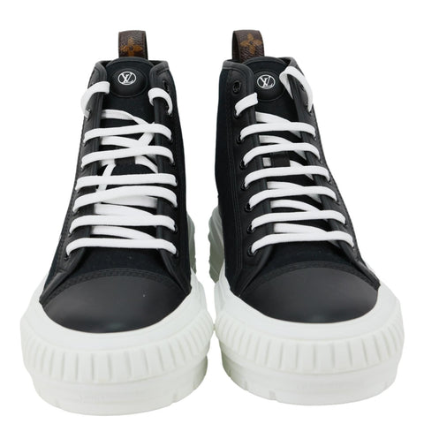 LOUIS VUITTON LV Squad Canvas Sneakers Size 41.5 Black
