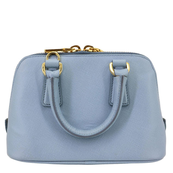 PRADA Promenade Saffiano Lux Leather Shoulder Bag Blue