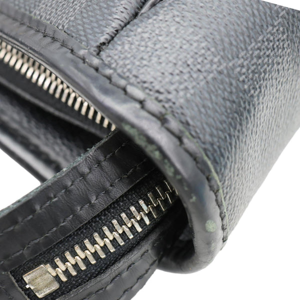 LOUIS VUITTON Tadao Damier Graphite Shoulder Bag Black