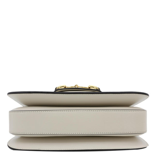 GUCCI Horsebit 1955 Small Leather Shoulder Bag Off White 602204