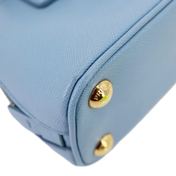 PRADA Promenade Saffiano Lux Leather Shoulder Bag Blue