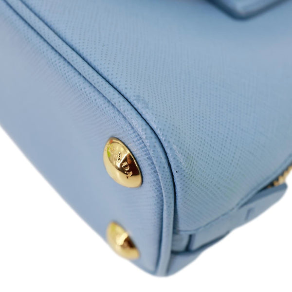 PRADA Promenade Saffiano Lux Leather Shoulder Bag Blue