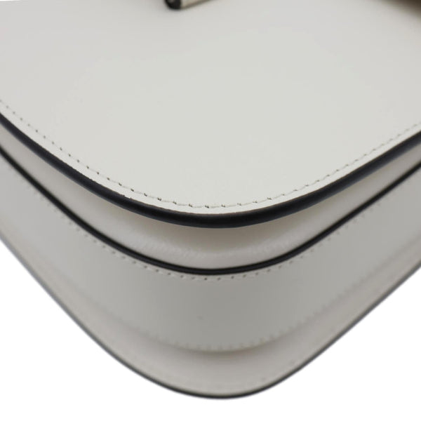 GUCCI Horsebit 1955 Small Leather Shoulder Bag Off White 602204