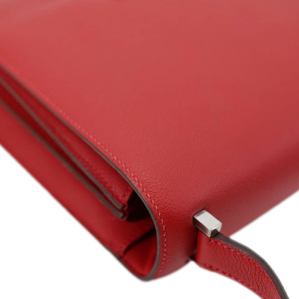 HERMES 2002 Evercolor 20 Calfskin Leather Shoulder Bag Rouge De Coeur