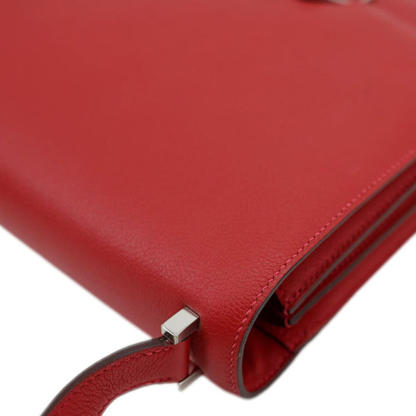 HERMES 2002 Evercolor 20 Calfskin Leather Shoulder Bag Rouge De Coeur