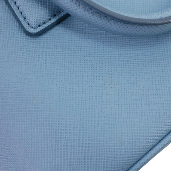 PRADA Promenade Saffiano Lux Leather Shoulder Bag Blue