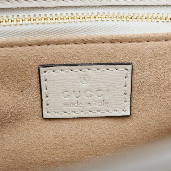 GUCCI Horsebit 1955 Small Leather Shoulder Bag Off White 602204