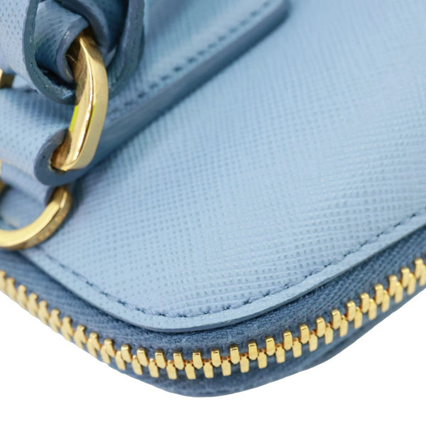 PRADA Promenade Saffiano Lux Leather Shoulder Bag Blue