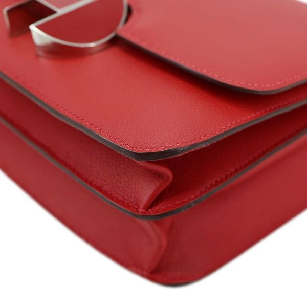 HERMES 2002 Evercolor 20 Calfskin Leather Shoulder Bag Rouge De Coeur