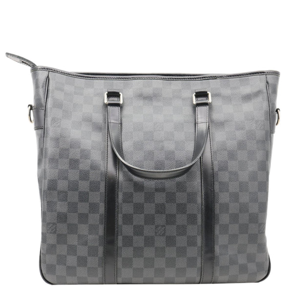 LOUIS VUITTON Tadao Damier Graphite Shoulder Bag Black
