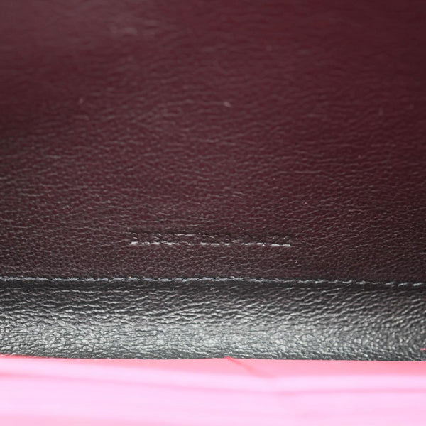 YVES SAINT LAURENT Cassandra Matelasse Grain De Poudre Chain Wallet Pink