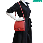 HERMES 2002 Evercolor 20 Calfskin Leather Shoulder Bag Rouge De Coeur