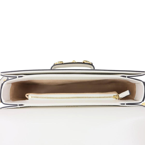 GUCCI Horsebit 1955 Small Leather Shoulder Bag Off White 602204