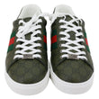 GUCCI Ace Web GG Supreme Canvas Sneakers Deep Green 760775 Size 8.5