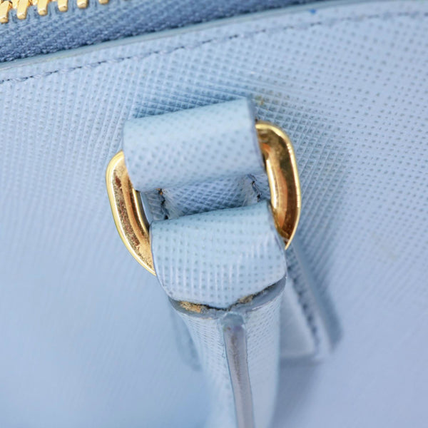 PRADA Promenade Saffiano Lux Leather Shoulder Bag Blue