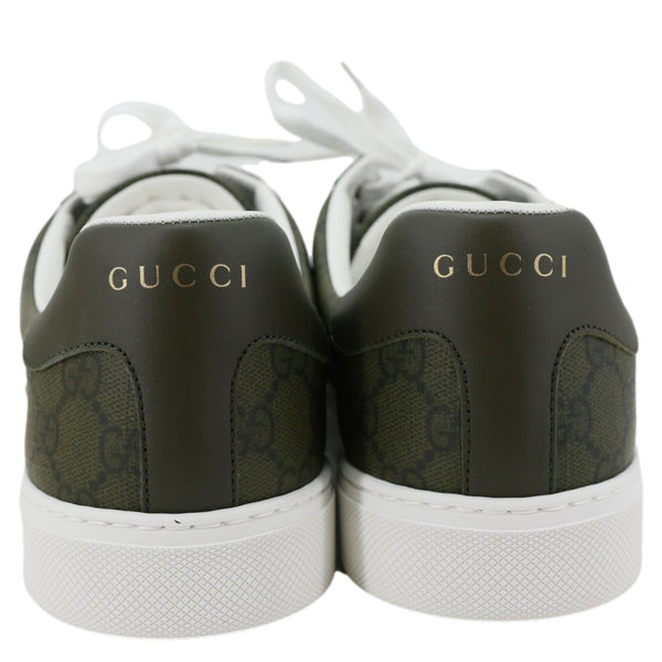 GUCCI Ace Web GG Supreme Canvas Sneakers Deep Green 760775 Size 8.5