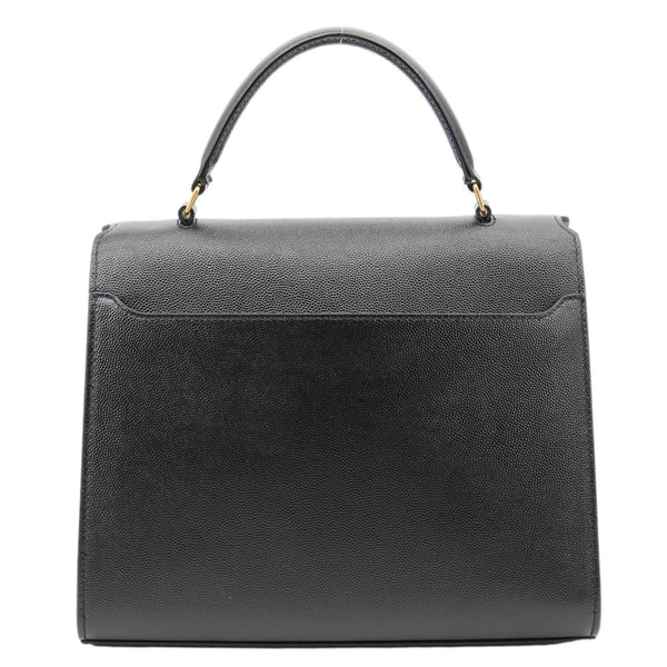 YVES SAINT LAURENT Cassandra Medium Grain De Poudre Top Handle Shoulder Black