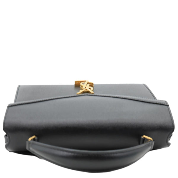 YVES SAINT LAURENT Cassandra Medium Grain De Poudre Top Handle Shoulder Black