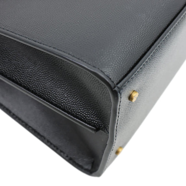 YVES SAINT LAURENT Cassandra Medium Grain De Poudre Top Handle Shoulder Black