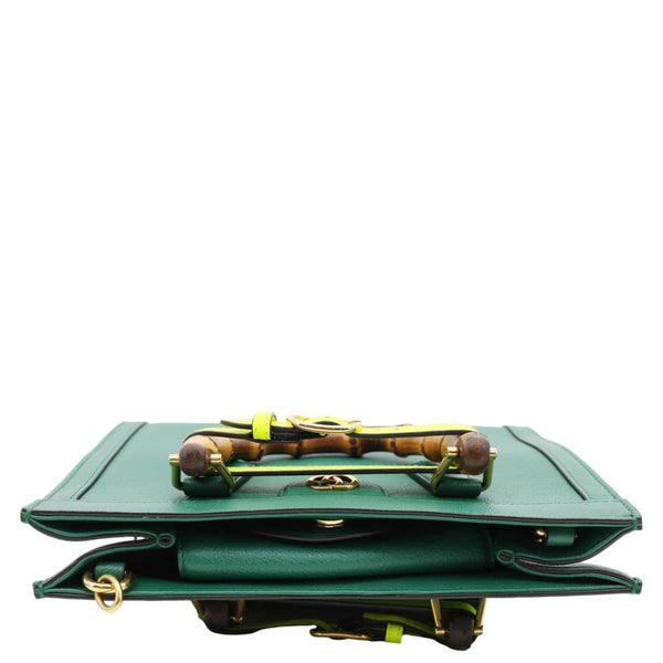 GUCCI Bamboo Diana Small Leather Tote Bag Green 660195