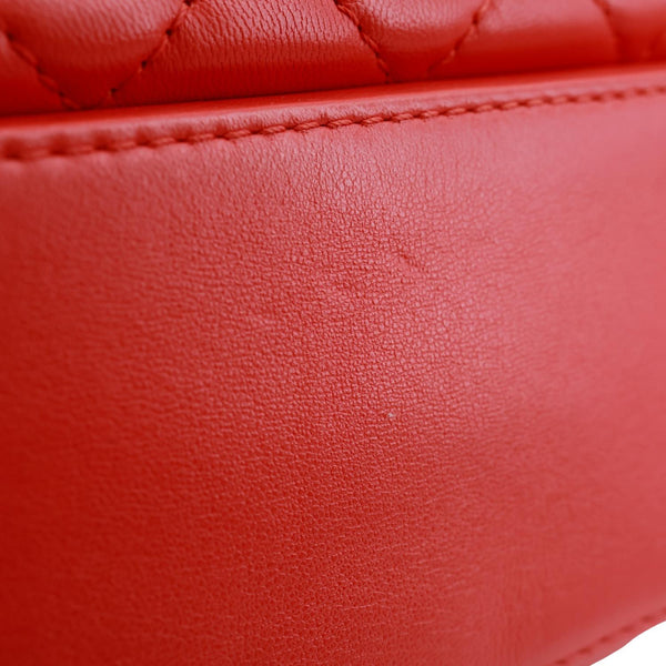 CHANEL Geometric Flap Large Lambskin Quilted Leather Crossbody Bag Red
