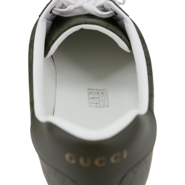 GUCCI Ace Web GG Supreme Canvas Sneakers Deep Green 760775 Size 8.5