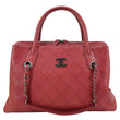 CHANEL Urban Small Grained Vegetal Calfskin Leather Shopping Tote Bag Burgundy