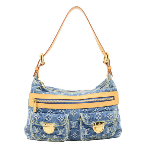 LOUIS VUITTON Baggy PM Monogram Denim Hobo Bag Blue
