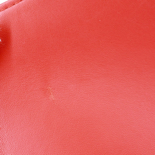CHANEL Geometric Flap Large Lambskin Quilted Leather Crossbody Bag Red
