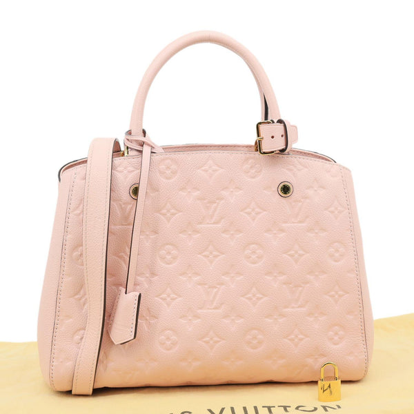 LOUIS VUITTON  Montaigne MM Monogram Empreinte Shoulder Bag Pink
